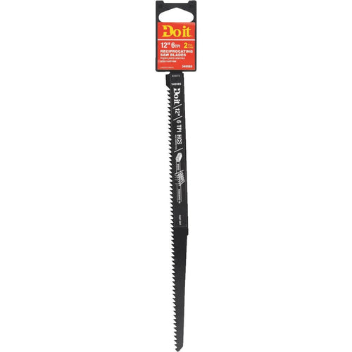 Do it Best Carbon Steel 12 In. 6 TPI Wood w/Nails Reciprocating Saw Blade (2-Pack)
