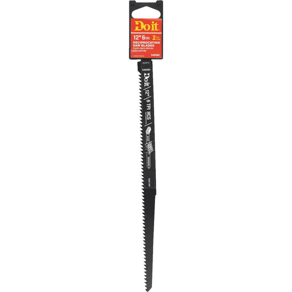 Do it Best Carbon Steel 12 In. 6 TPI Wood w/Nails Reciprocating Saw Blade (2-Pack)