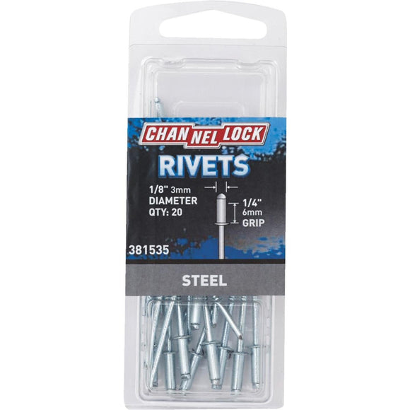 Channellock 1/8 In. Dia. x 1/4 In. Grip Steel POP Rivet (50-Pack)