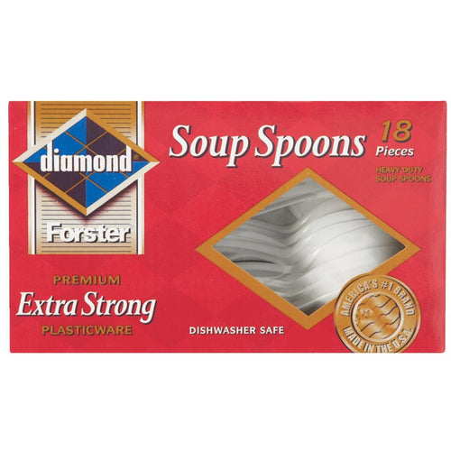 Diamond Heavy-Duty Plastic Soup Spoons (18 Count)
