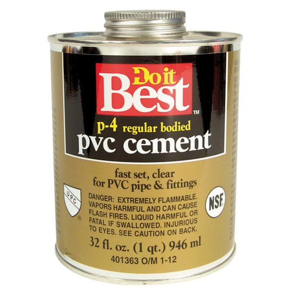 Do it Best 32 Oz. Regular Bodied Clear PVC Cement