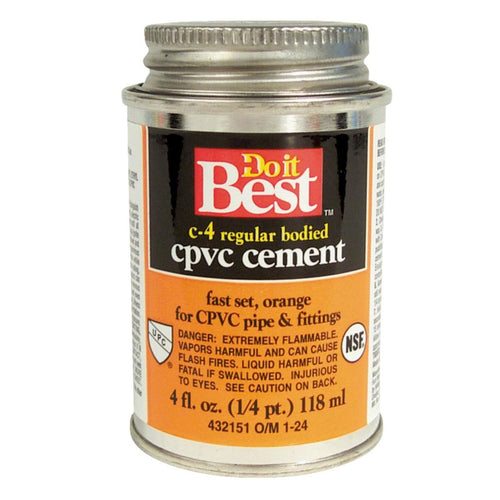 Do it Best 4 Oz. Regular Bodied Orange CPVC Cement
