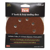 Do it Best 5 In. 320-Grit 8-Hole Pattern Vented Sanding Disc with Hook & Loop Backing (5-Pack)