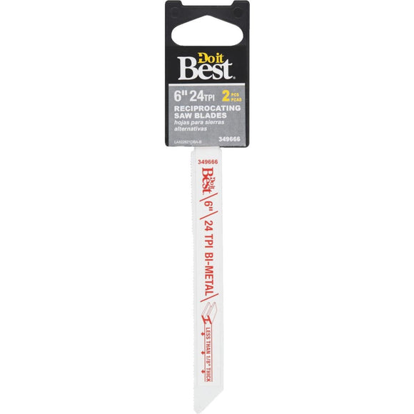 Do it Best Bi-Metal 6 In. 24 TPI Metal Reciprocating Saw Blade (2-Pack)