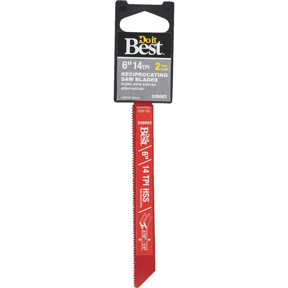 Do it Best High Speed Steel 6 In. 14 TPI Metal Reciprocating Saw Blade (2-Pack)