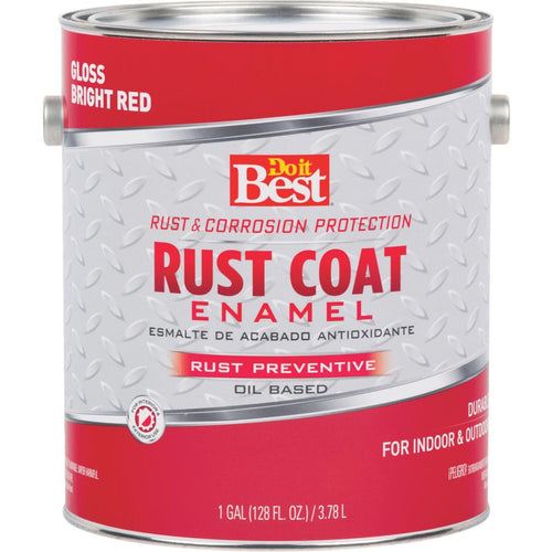 Do it Best Rust Coat Oil-Based Gloss Enamel, Bright Red, 1 Gal.