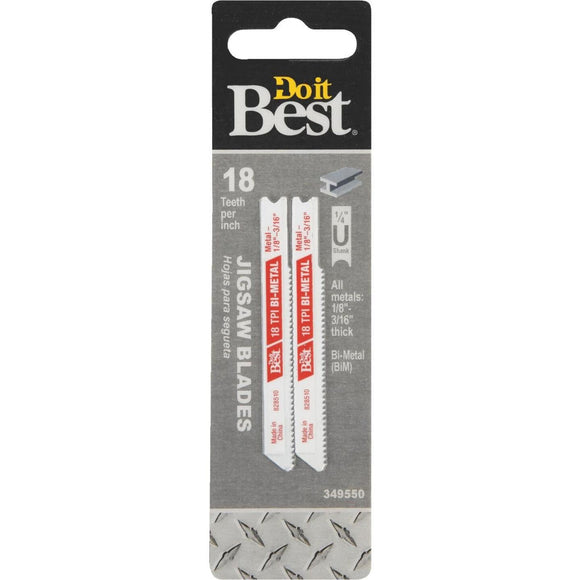 Do it Best U-Shank 2-3/4 In. x 17 TPI Bi-Metal Jig Saw Blade, Metal 1/8 to 3/16 In. (2-Pack)