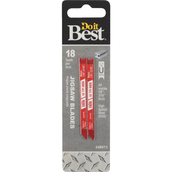 Do it Best U-Shank 3 In. x 18 TPI High Speed Steel Jig Saw Blade, Metal 1/8 to 3/16 In. (2-Pack)