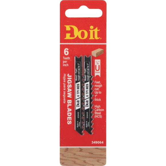 Do it Best U-Shank 3 In. x 6 TPI High Carbon Steel Jig Saw Blade, Wood up to 1 In. (2-Pack)