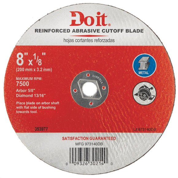 Do it Type 1 8 In. x 1/8 In. x 5/8 In. Metal Cut-Off Wheel