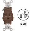 Leviton 15A Brown Commercial Grade 5-20R Shallow Single Outlet