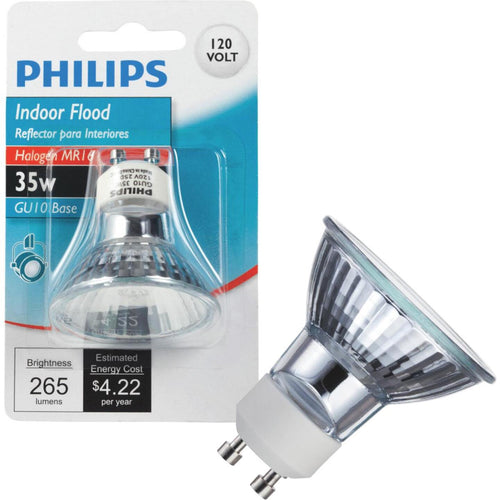 Philips 45W Equivalent Clear GU10 Base MR16 Halogen Floodlight Light Bulb