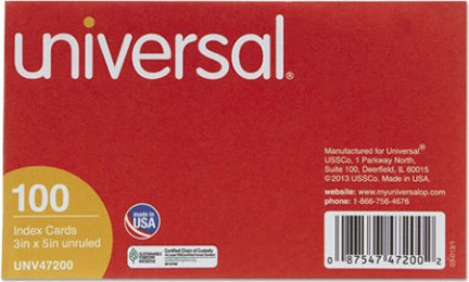 INDEX CARD 3 X 5 IN WT 100/PK