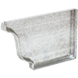 Right End Gutter Cap, Mill Finish Galvanized Steel, 5-In.