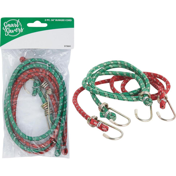 Smart Savers 6mm x 36 In. Metal with Safety End Bungee Cord (2-Pack)