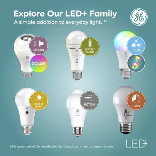 GE LED+ Dusk to Dawn Light Bulbs, Security Lights, 60 Watt Replacement, Decorative Candle Bulbs, Candelabra Small Base, Soft White