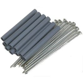 Gutter Spike & 4-In. Black Plastic Ferrule, Mill Finish Galvanized Steel, 7-In., 10-Pk.