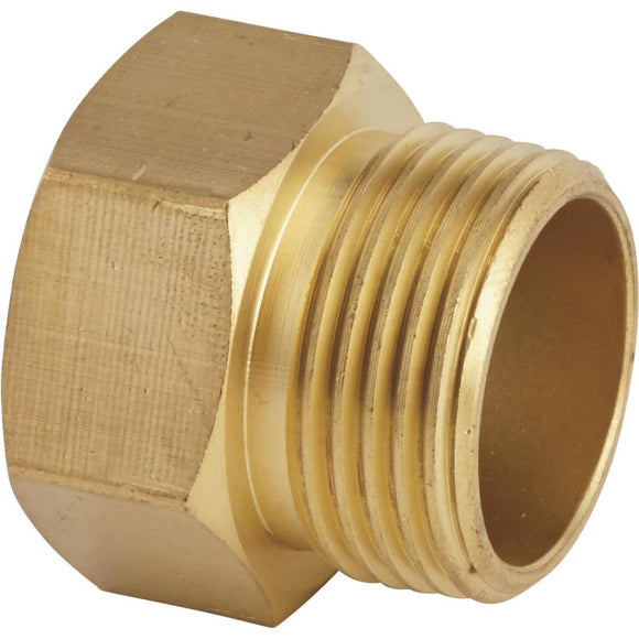 Best Garden 3/4 In. FNH x 3/4 In MNPT Brass Non-Swivel Hose Connector